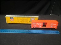 (2) Tyco Train Cars - Burlington, Union Pacific