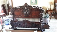 Ornate Wood Carved Bed
