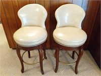 Pair of Patent Leather Bar Stools