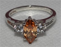 GR Designer Thai Stainless Orange Sapphire Ring