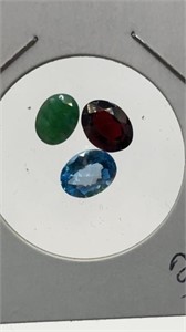 Genuine Emeralds/Garnets/Blue Topaz