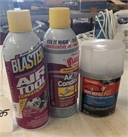 Can of Bondo and Two Cans of Air Tool Conditioner