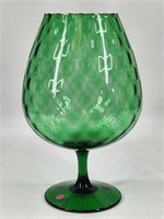 LARGE GREEN MCM 13" GLASS BRANDY