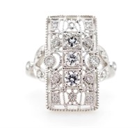 Edwardian style diamond set 18ct white gold