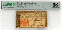 NEW JERSEY COLONAIL NOTE PMG 58