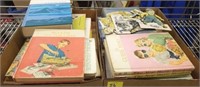 BOX OF DICK AND JANE BOOKS AND PAPER DOLL STAND UP