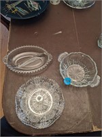 3 crystal-like serving platters