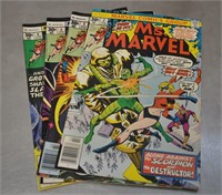 Vintage Ms. Marvel comics, #2,3,4,6