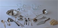 Vintage Silver Plate Items  & Glass Ladles