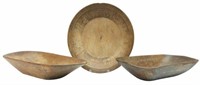 (3) AMERICAN PRIMITIVE TREEN BOWL & TRENCHERS