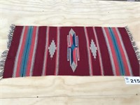 18x36 AUTHENTIC NATIVE AMERICAN RUG/THROW, DAMAGED