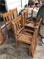 set of 6 wood chairs