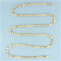 28 Inch Rope Link Chain Necklace in 14k Yellow Gol