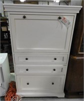 Modern white finish chest with fold out top