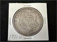 1921D U.S. Morgan Silver Dollar - 90% Silver