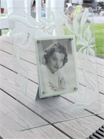 Glass & Etched Vintage Picture frame