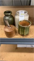 4 Antique stoneware ink bottles