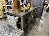 BREAKFAST NOOK TABLE W STOOLS / SHELVES NOTE