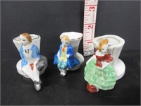 LOT OF 3 OCCUPIED JAPAN TOOTHPICK HOLDERS