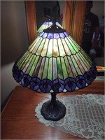 Tiffany Lamp with Blue Stained Glass Shade
