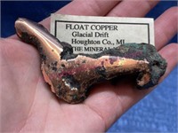 Float Copper Glacial Drift Nugget (Mich.) 3.96oz