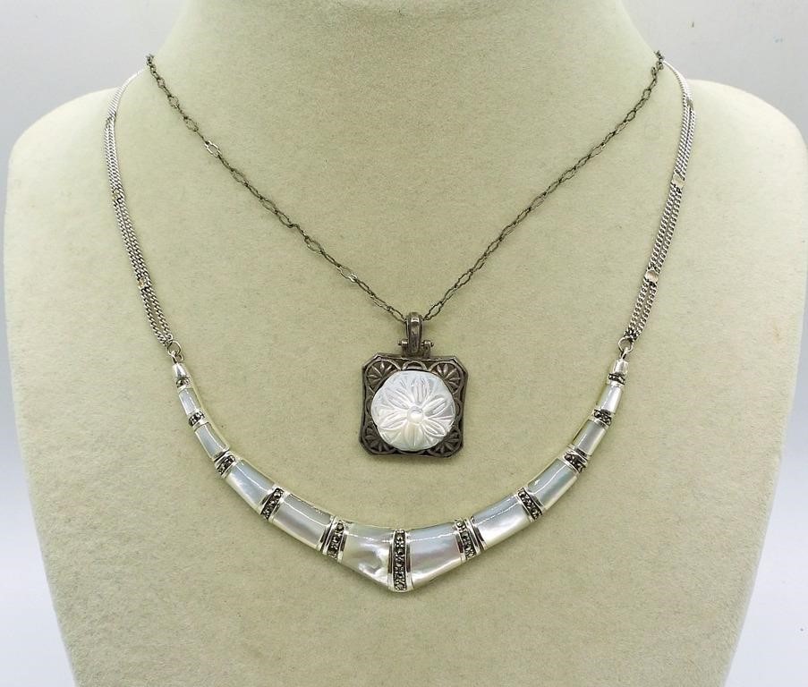 VINTAGE MOTHER OF PEARL NECKLACES 925