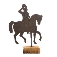 Cast iron flat horse and rider