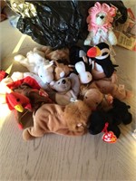 Lot of 10 Assorted Beanie Babies