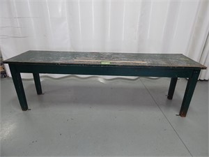 Antique wooden table; approx. 8' x 24" x 31" H;