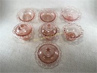 Old Colony Pink Lace Edge Depression Glass Set