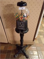 Vintage Cast Iron Standing Gum Ball Machine