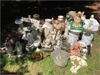 Lot of Ceramic Statues Angels Pedestals