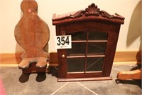Small Wood Cabinet & Lamp Holder (Basement)