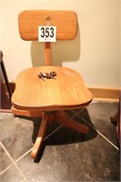 Vintage Wooden Rolling Office Chair (Basement)