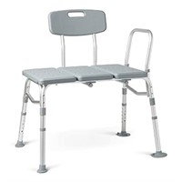 Medline Transfer Bench with Back, Gray, 1 Count (P