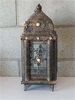 Large Adorned Metal Candle Lantern