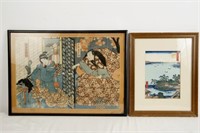 2 Japanese wood block prints