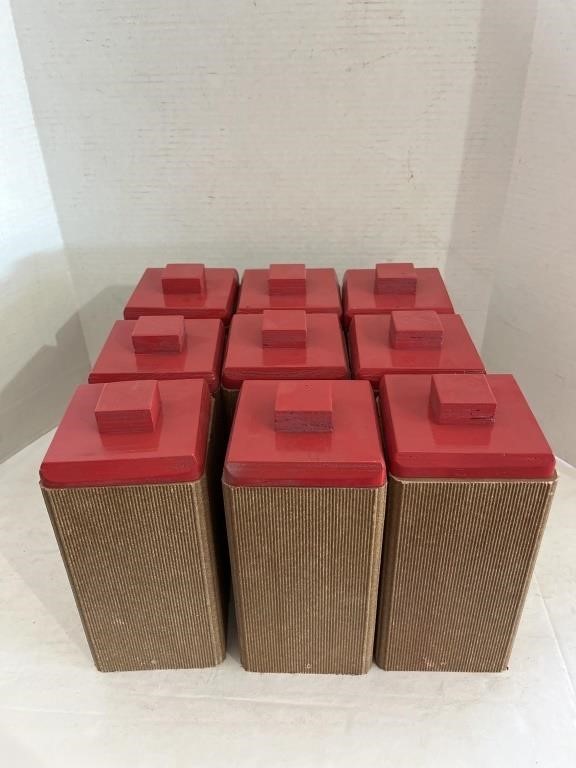 (9) Tall Wooden Boxes with Lids