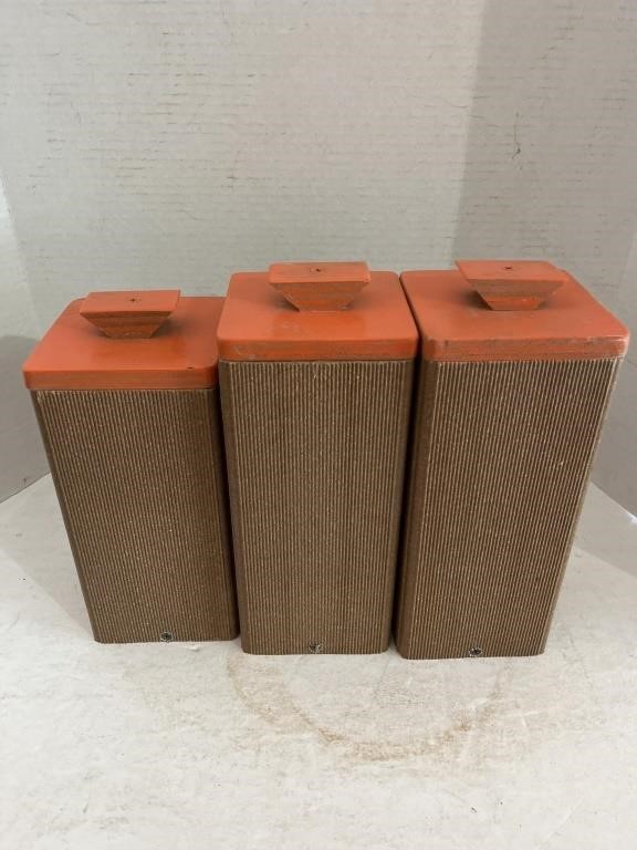 (3) Tall Wooden Boxes with Lids
