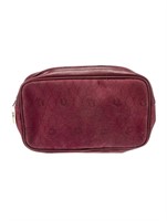 Dior Vintage Burgundy Canvas Cosmetic Pouch