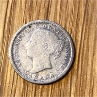 1899 Silver Canada 10 Cent Coin