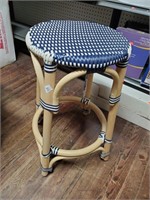 Faux Wicker Wooden Stool