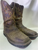 $159 JUSTIN STEEL TOE BOOTS SIZE 9.5EE
