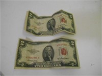 2 Federal Reserve Two Dollar Bills