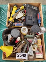 Clamps, Oil Spout, Drill Bits etc