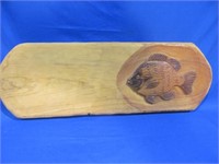 Wood sign Carved Fish signed