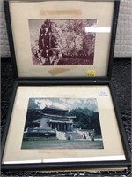 Lot of two vintage photographs of ancient temples