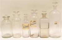 Lot Of Six Vintage Apothecary Bottles