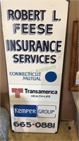 Large painted wood insurance advertising sign,