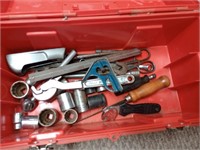 plastic tool box with contents